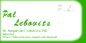 pal lebovits business card