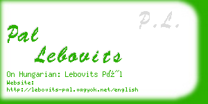 pal lebovits business card